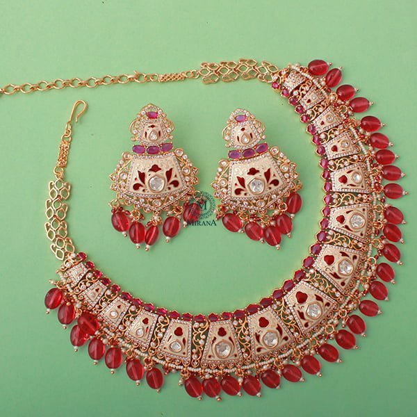 Shaniya Ruby Meenakari Polki Necklace Set