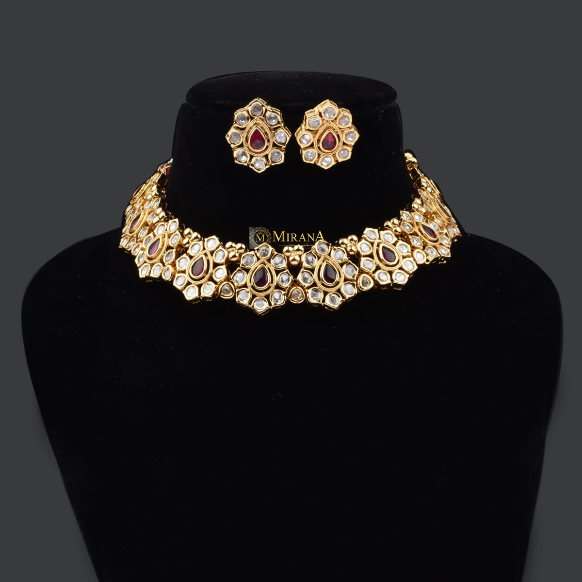 Keshavi Phulwari Polki Colored Necklace Set