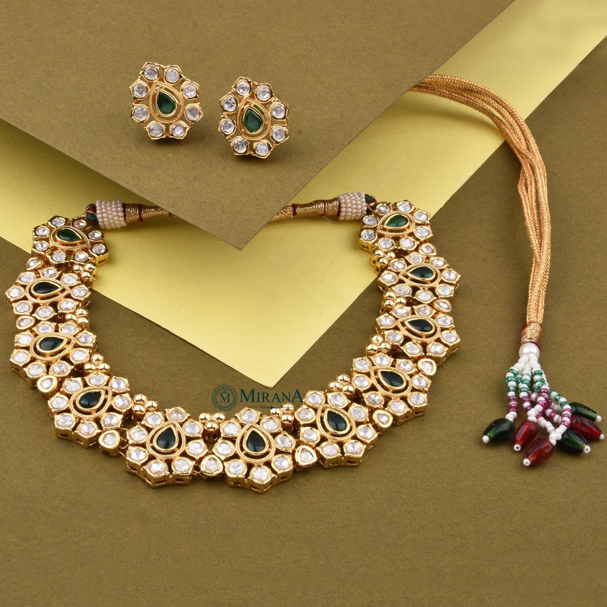 Keshavi Phulwari Polki Colored Necklace Set