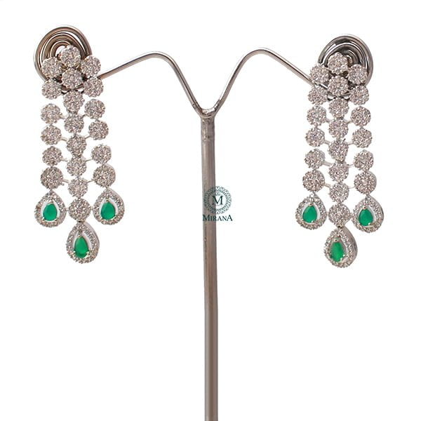 Bailey Green CZ Designer Necklace Set