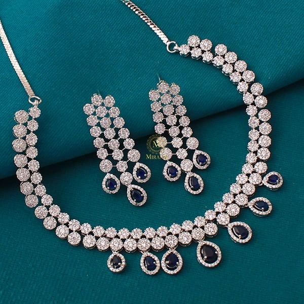 Bailey Sapphire Blue Designer Necklace Set