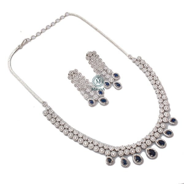 Bailey Sapphire Blue Designer Necklace Set