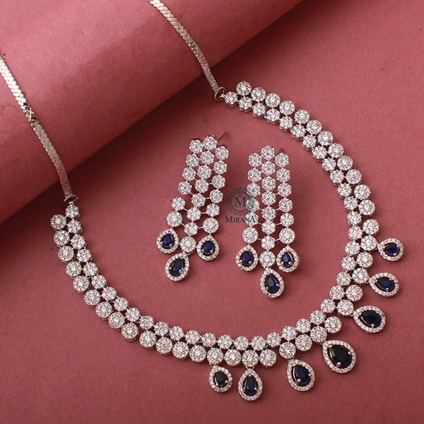 Bailey Sapphire Blue Designer Necklace Set