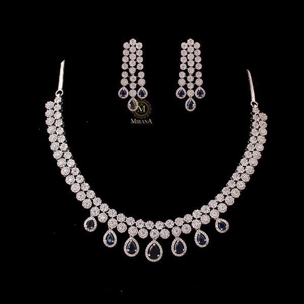 Bailey Sapphire Blue Designer Necklace Set