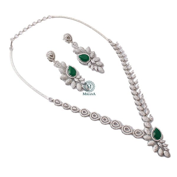 Miriam Green CZ Designer Necklace Set