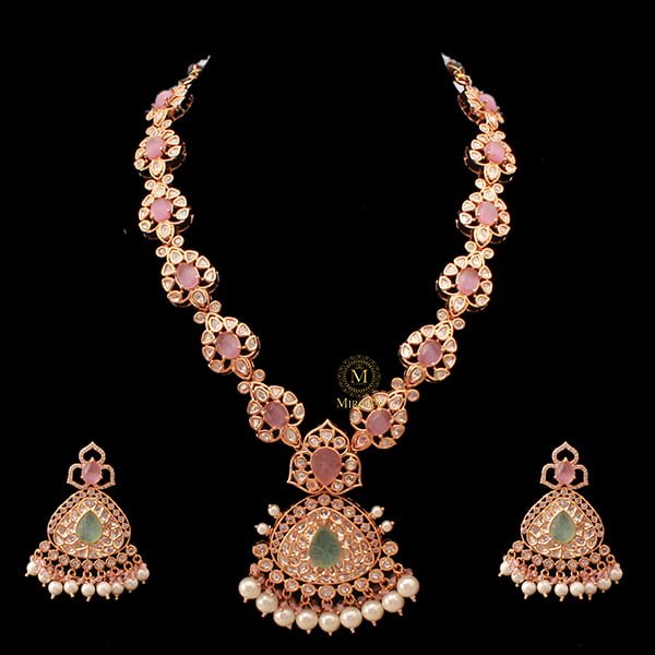 Rihana Multi Pastel Colour Polki Necklace Set