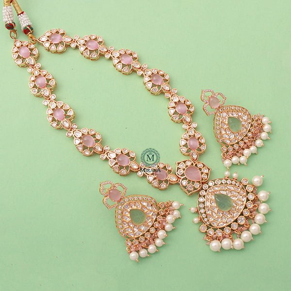 Rihana Multi Pastel Colour Polki Necklace Set