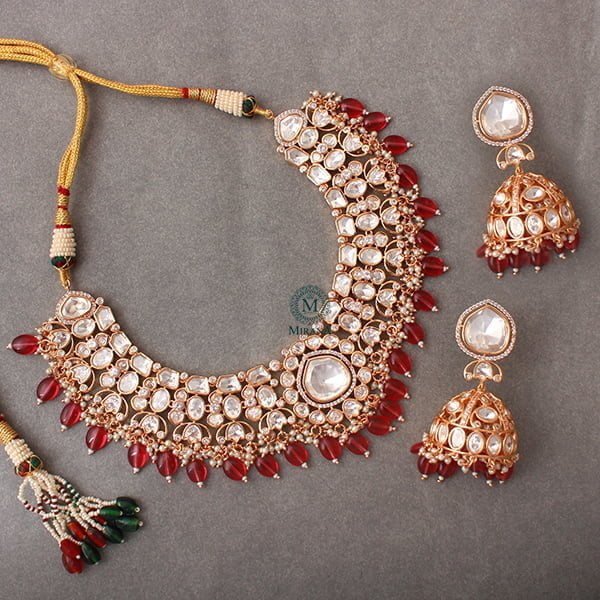 Rupali Ruby Polki Designer Necklace Set