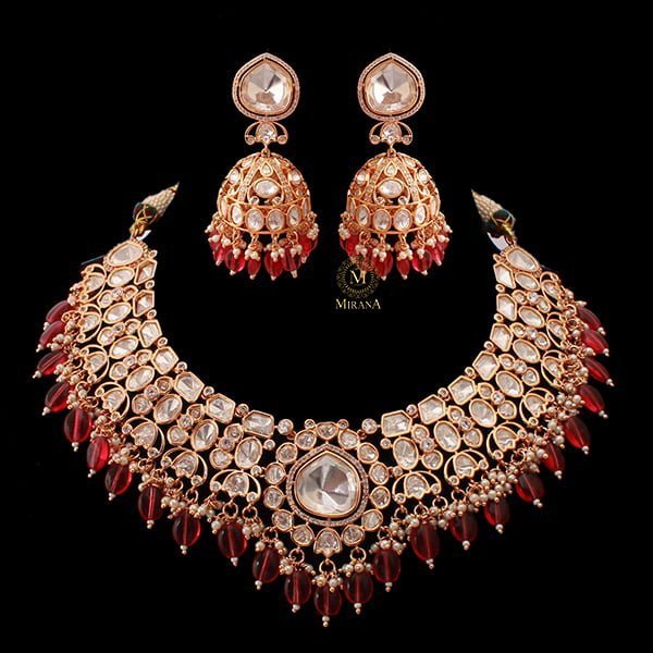 Rupali Ruby Polki Designer Necklace Set