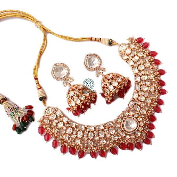 Rupali Ruby Polki Designer Necklace Set