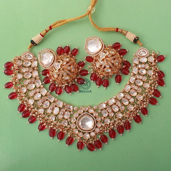 Rupali Ruby Polki Designer Necklace Set