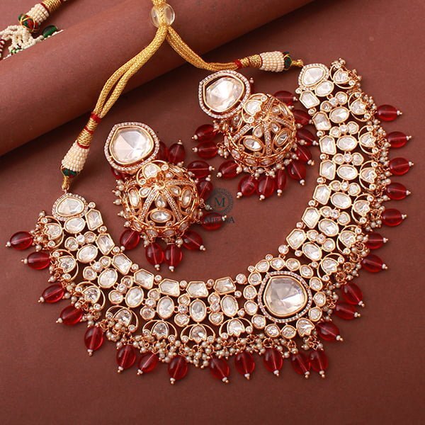 Rupali Ruby Polki Designer Necklace Set