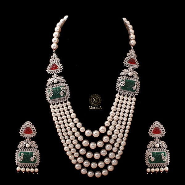 Ritamba Pearl Layered Necklace Set