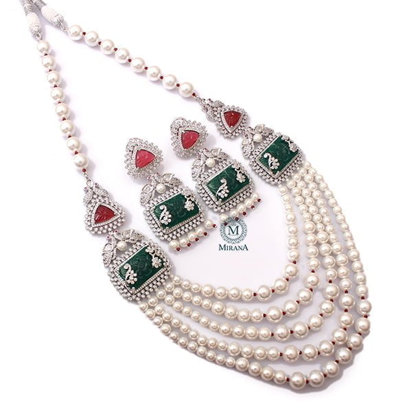 Ritamba Pearl Layered Necklace Set