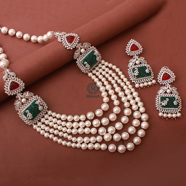 Ritamba Pearl Layered Necklace Set