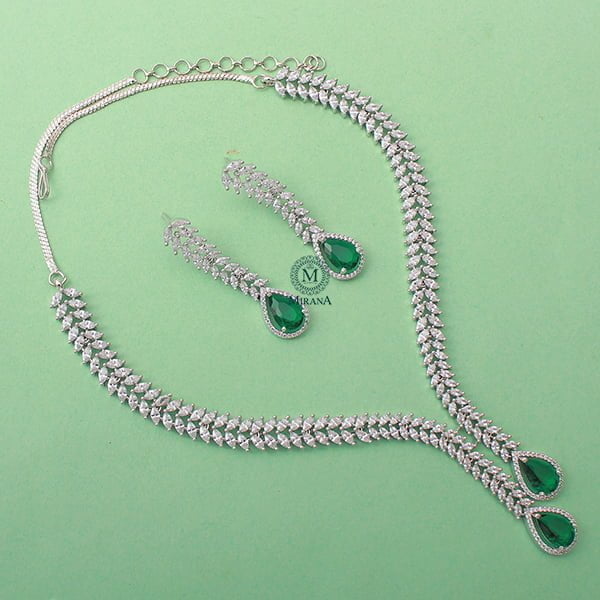 Kate V Line Emerald Green Necklace Set