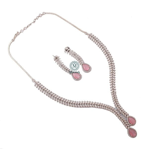 Kate V Line Pastel Pink Necklace Set