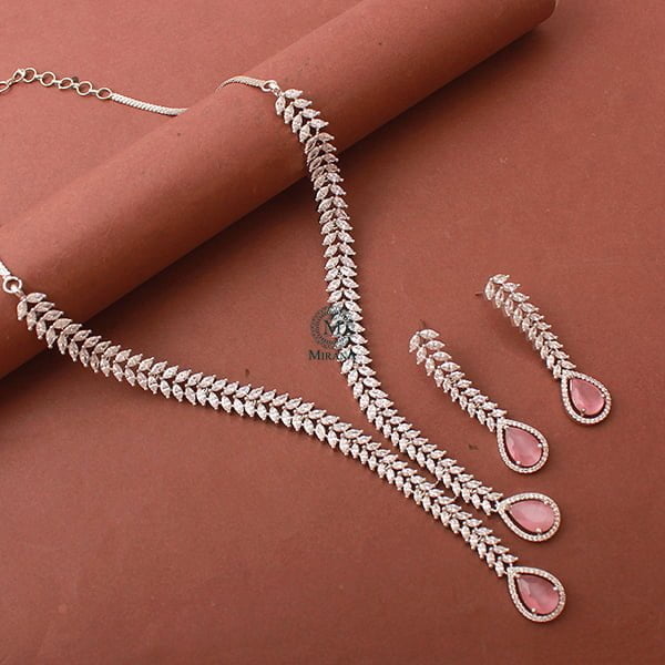 Kate V Line Pastel Pink Necklace Set