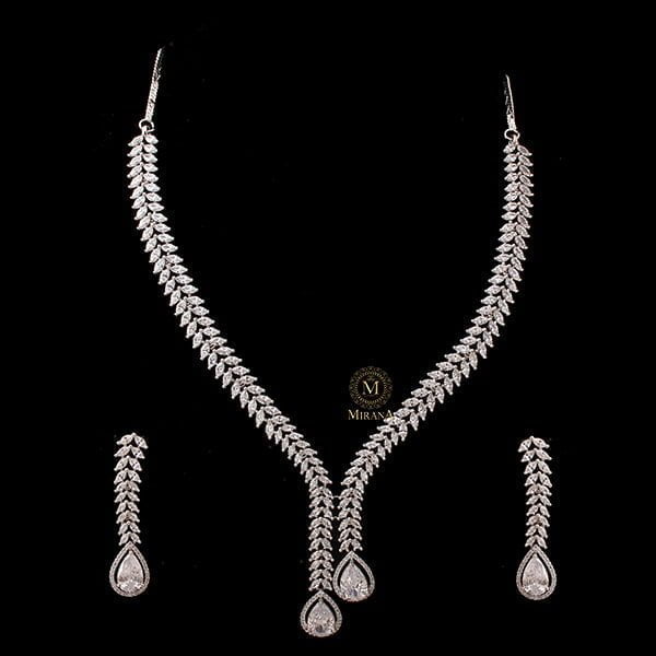 Kate V Line CZ Designer Necklace Set