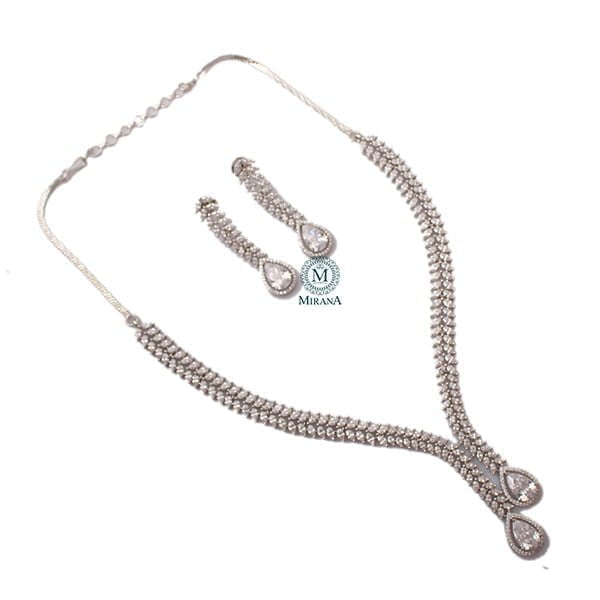 Kate V Line CZ Designer Necklace Set