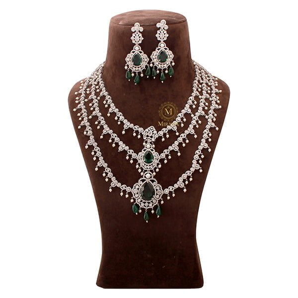 Elizi Emerald Green Layered Necklace Set