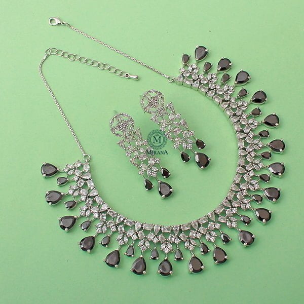 Brita Black CZ Designer Necklace Set