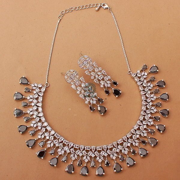 Brita Black CZ Designer Necklace Set