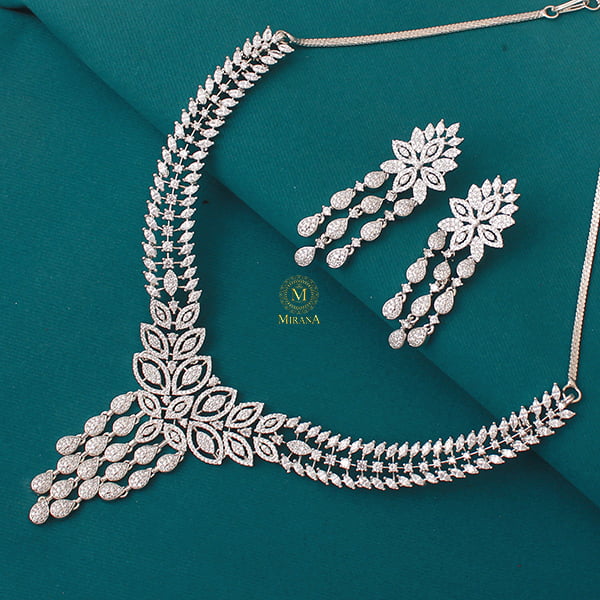 Silisha CZ Designer Necklace Set