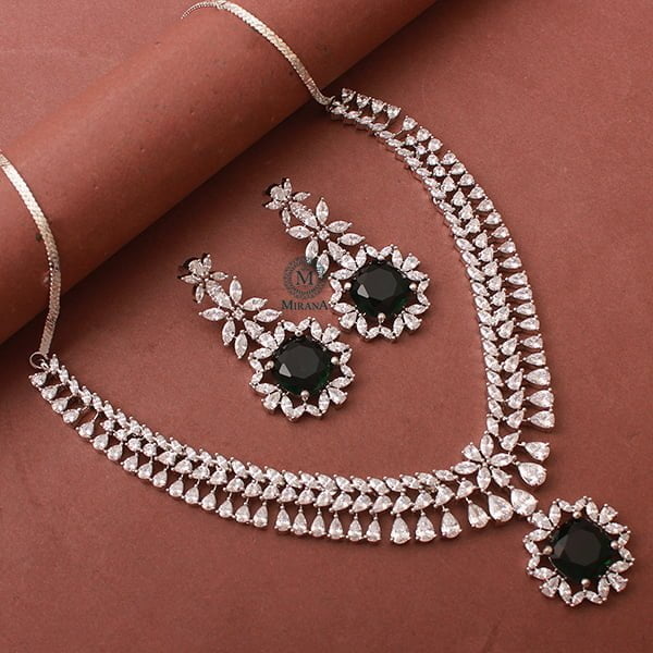 Clora Emerald Green Designer Necklace Set