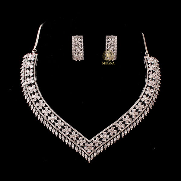 Zoey CZ Designer Necklace Set