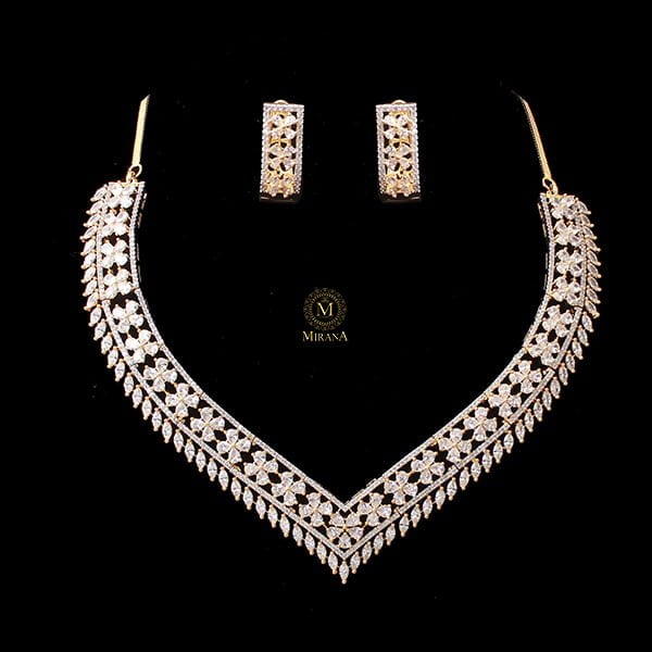 Zoey CZ Designer Necklace Set