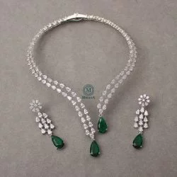 Christy Emerald Green Designer Necklace Set