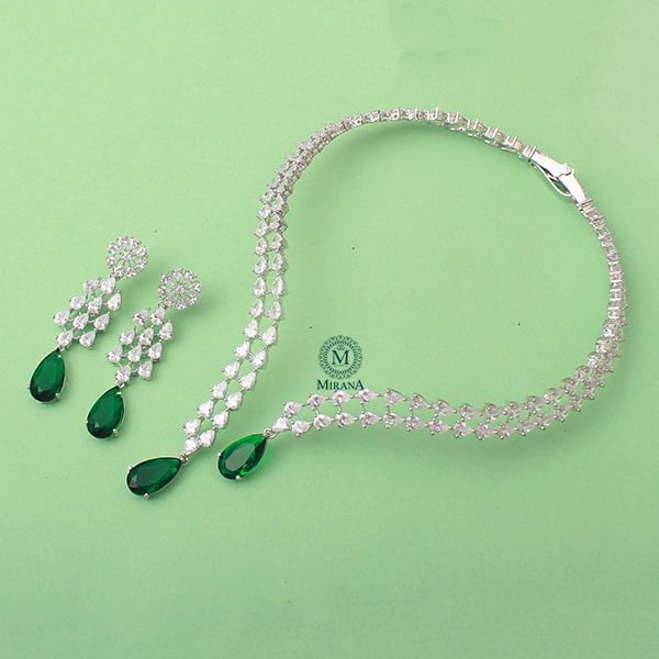 Christy Emerald Green Designer Necklace Set