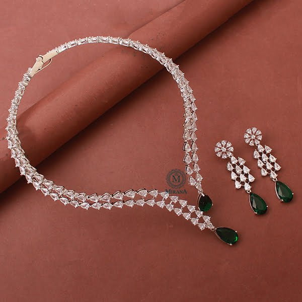 Christy Emerald Green Designer Necklace Set