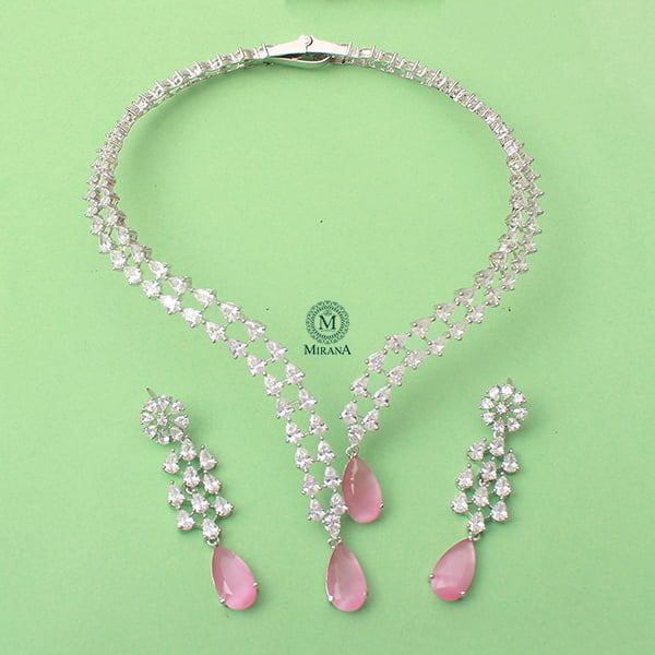 Christy Pastel Pink Designer Necklace Set