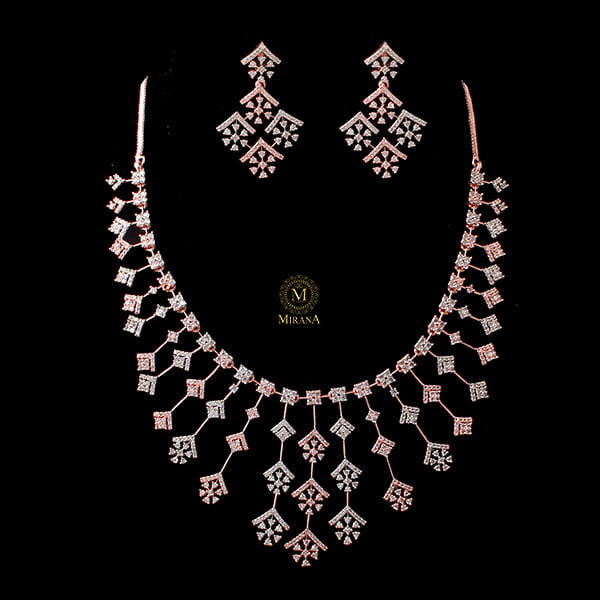 Leesha CZ Designer Necklace Set