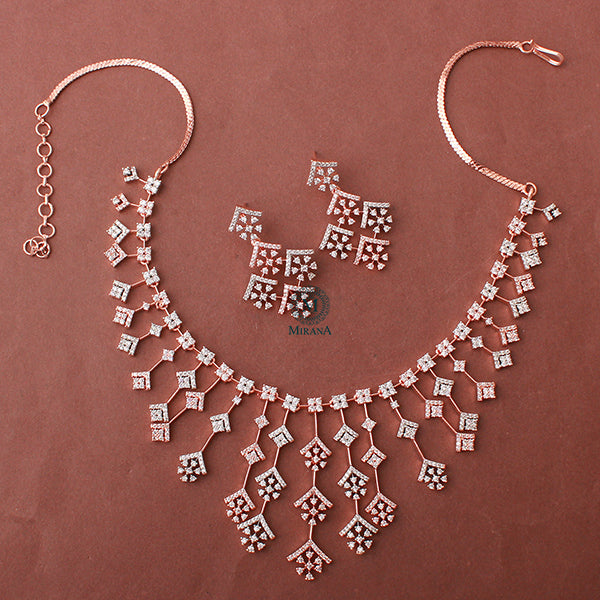 Leesha CZ Designer Necklace Set