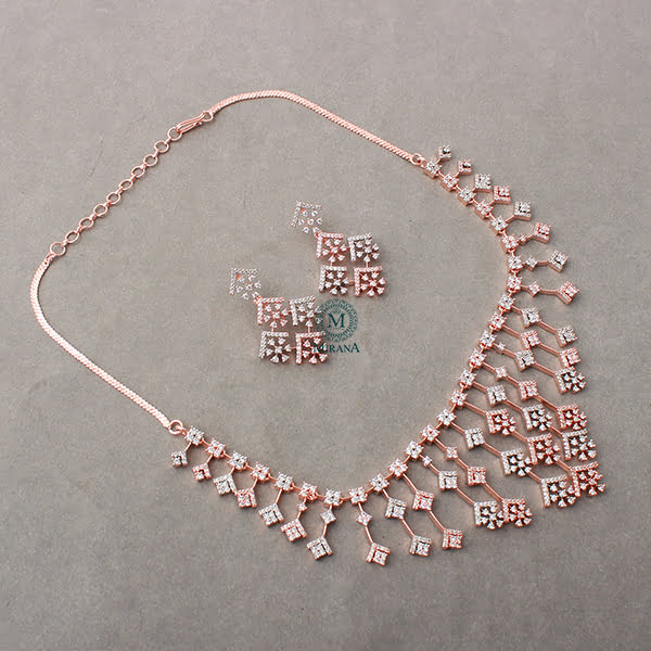Leesha CZ Designer Necklace Set