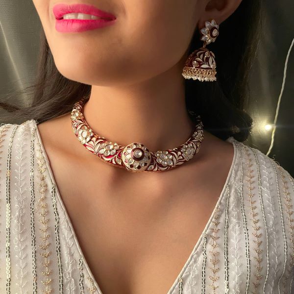 Devishi Polki Husli Designer Necklace Set