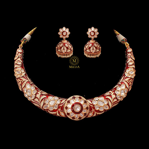 Devishi Polki Husli Designer Necklace Set