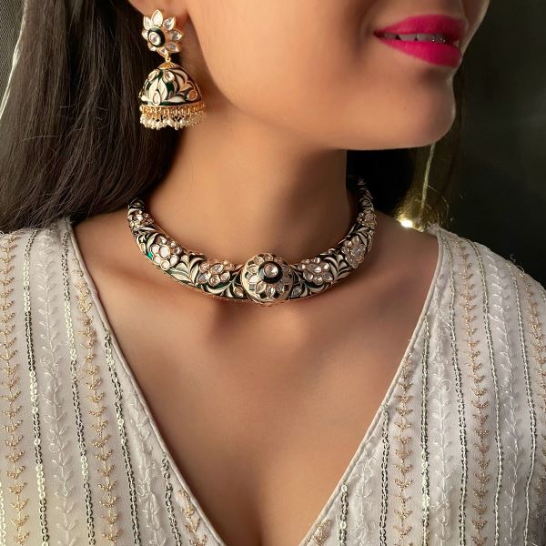 Devishi Polki Husli Designer Necklace Set