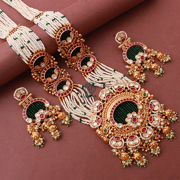 Mrinali Multi Colour Antique Long Necklace Set