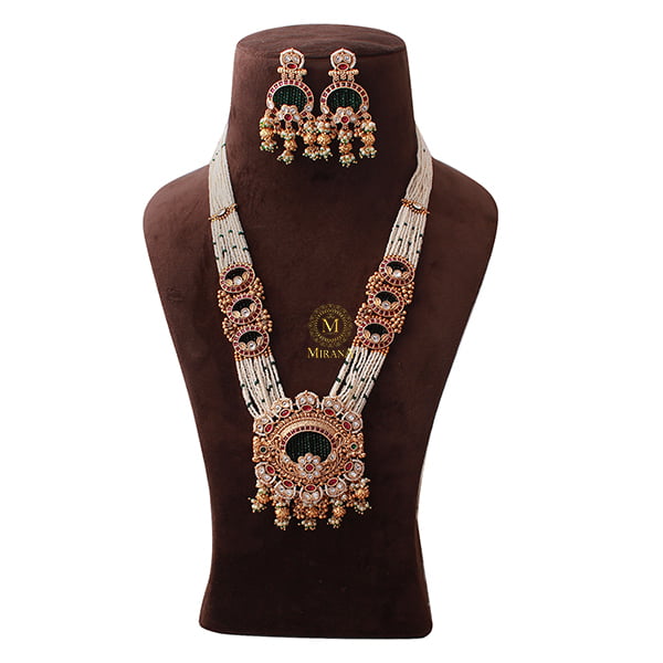 Mrinali Multi Colour Antique Long Necklace Set