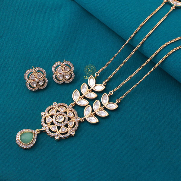 Paridhi Pastel Green Polki Necklace Set