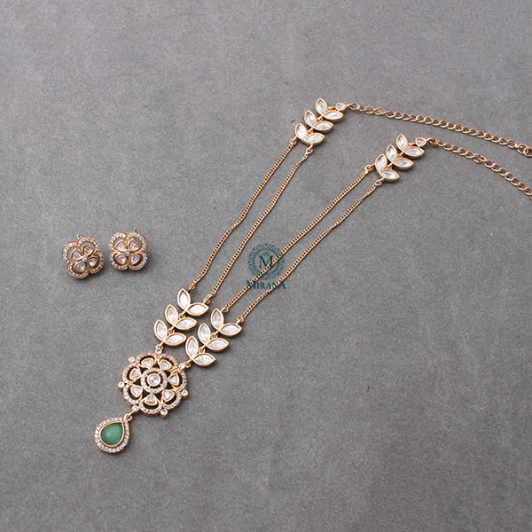 Paridhi Pastel Green Polki Necklace Set