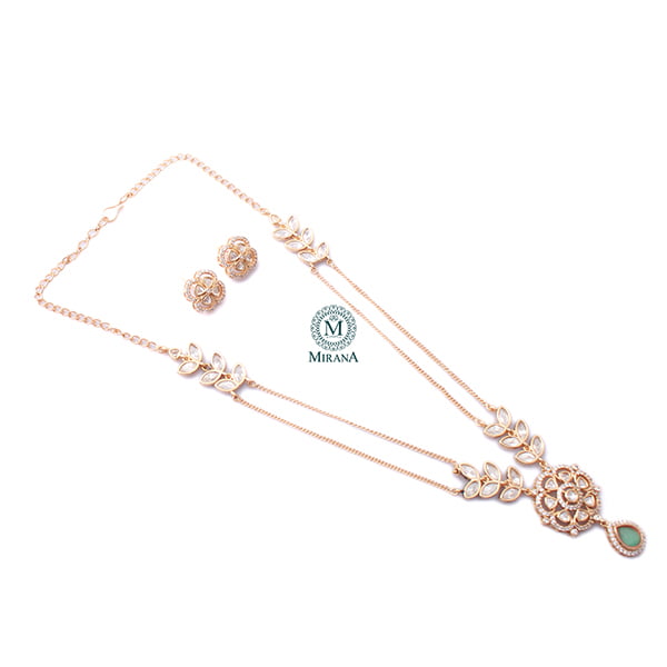 Paridhi Pastel Green Polki Necklace Set