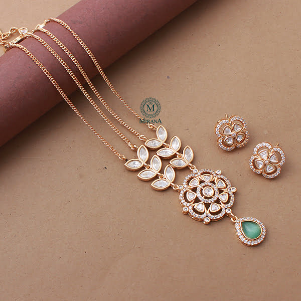 Paridhi Pastel Green Polki Necklace Set