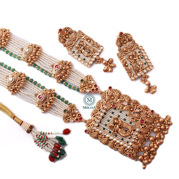 Jugni Multi Colour Antique Long Necklace Set