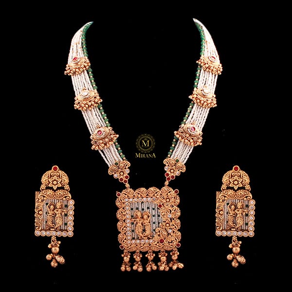 Jugni Multi Colour Antique Long Necklace Set