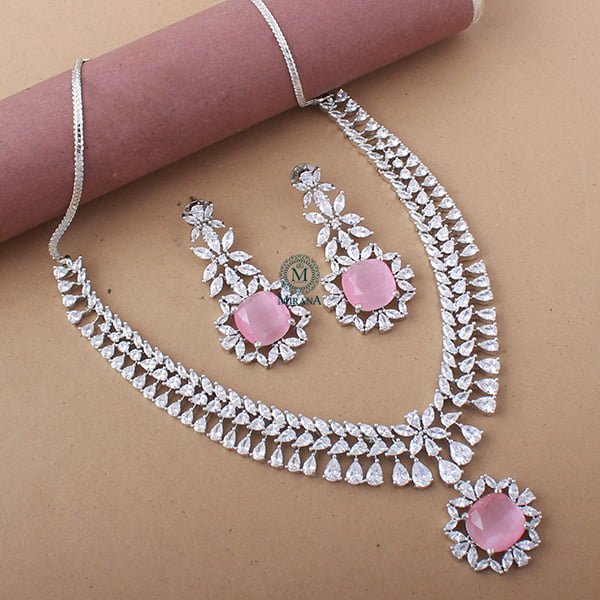 Clora Pastel Pink Designer Necklace Set